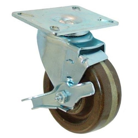 Casterhq Generic 263375 Bakery Caster Swivel 4" WheelW/ Brake High Temp 1-1/2" 0Z8-RKN-3N5